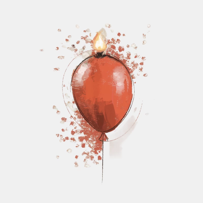 Fiery Balloon: An Explosive Abstract Illustration Male Tank Top