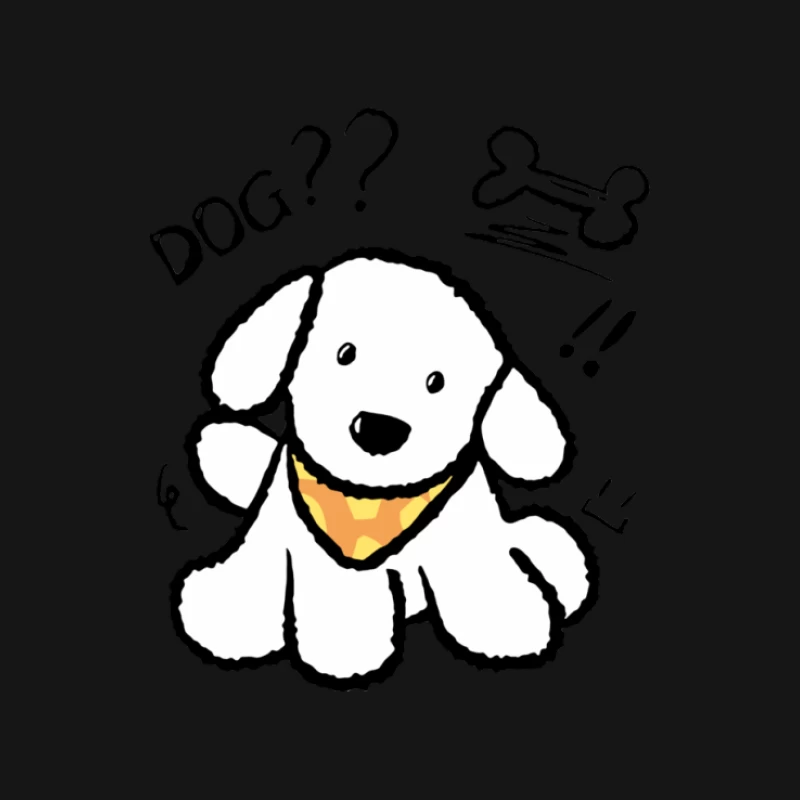Süßer Cartoon-Hund mit gelbem Halstuch Herren Langarm T-Shirt
