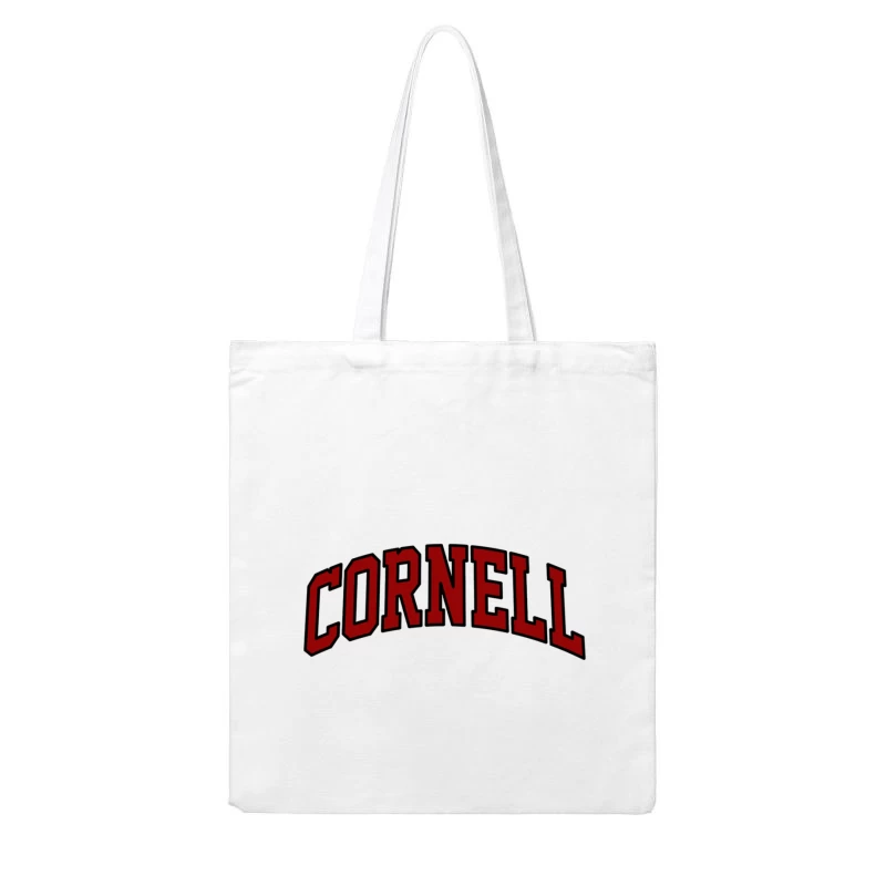 Cornell University Red Arched Text Logo Cotton Tote Bag