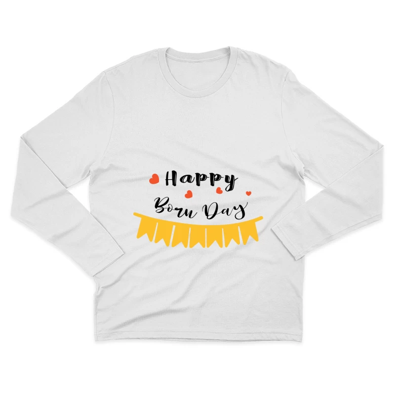 Guirlande de fanions avec cœurs Homme Manches Longues T-Shirt