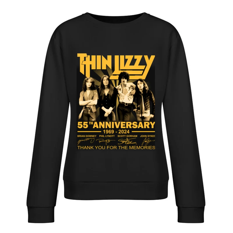 Thin Lizzy 55th Anniversary Commemorative Band Photo (1969-2024) Female Pullover Sweatshirt