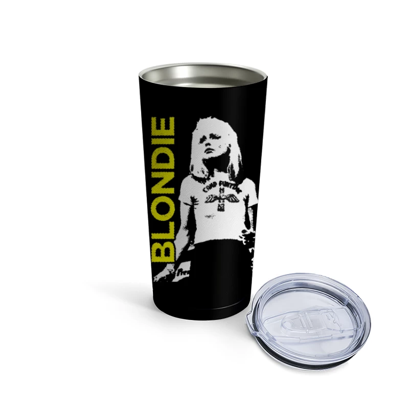 Black and White Punk Rock Artistic Portrait Travel Mug