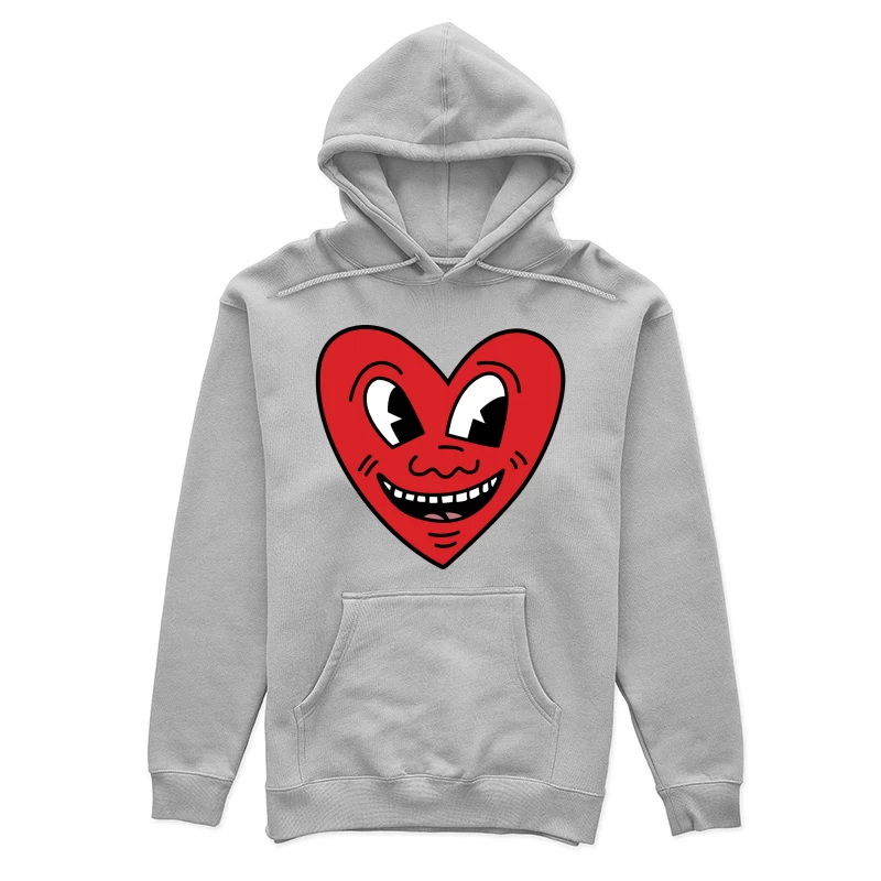 Lächelndes Herzgesicht Illustration Damen Pullover Hoodie