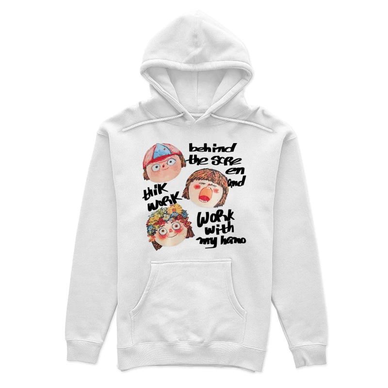 Spielerische Kinderköpfe mit bunten Mützen Damen Pullover Hoodie