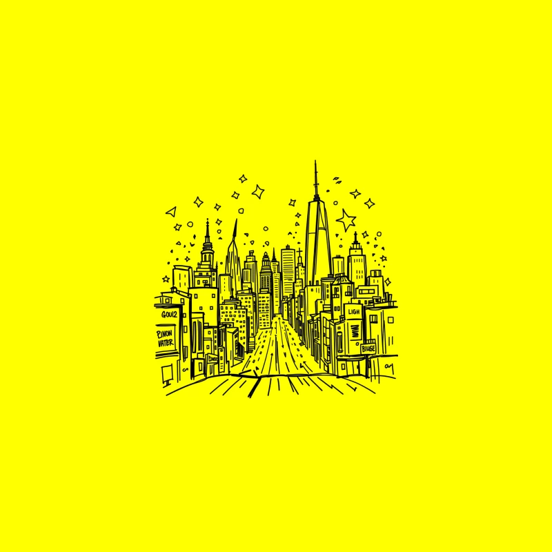 Urban Night Skyline Illustration iPhone Case