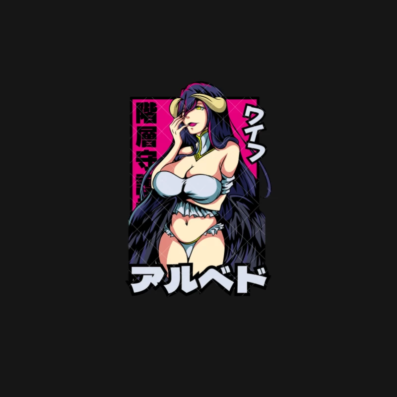Anime-Charakter mit Hörnern im dunklen Stil Herren Langarm T-Shirt