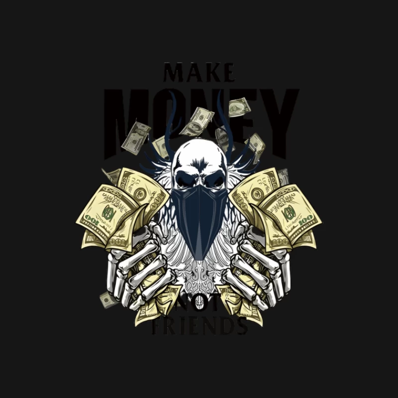 Skelett, Geld, Flügel, Schädel, Maske Herren Langarm T-Shirt
