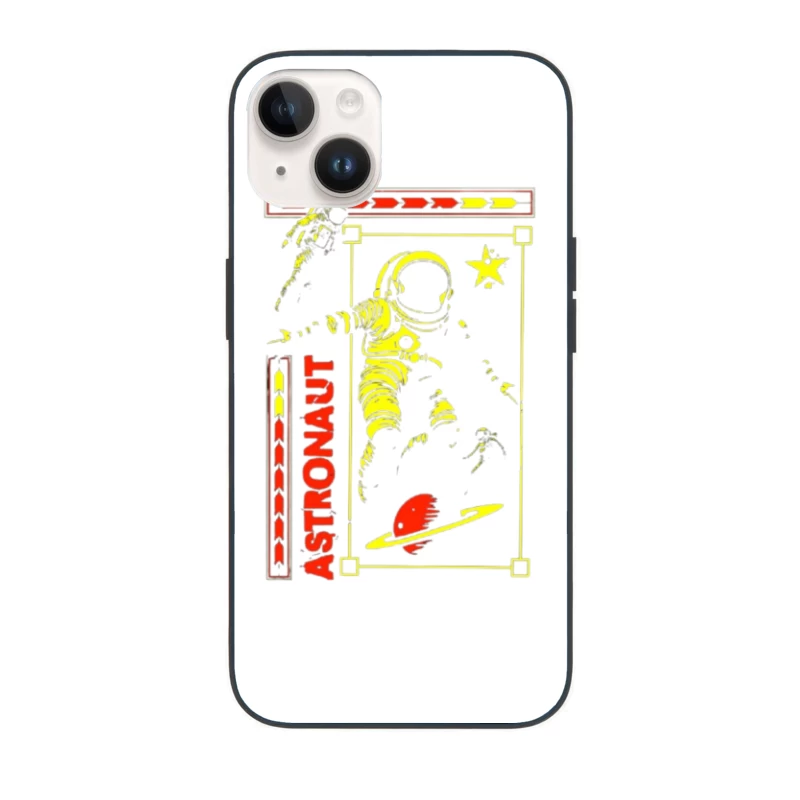 Retro Space Astronaut Vintage Poster Design iPhone Case