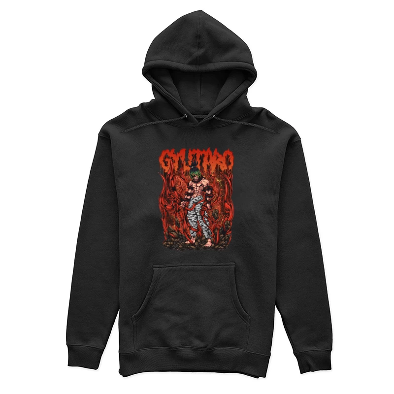 Dämonenkrieger mit Flammen Damen Pullover Hoodie