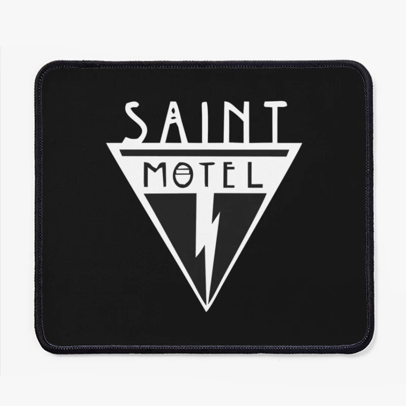 Saint Motel Vintage Triangle Logo with Lightning Bolt Design Mouse Pad