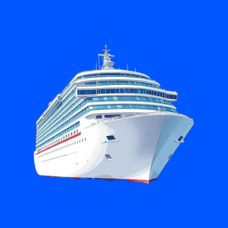 Modern Luxury Cruise Ship in White and Blue Design Mouse Pad