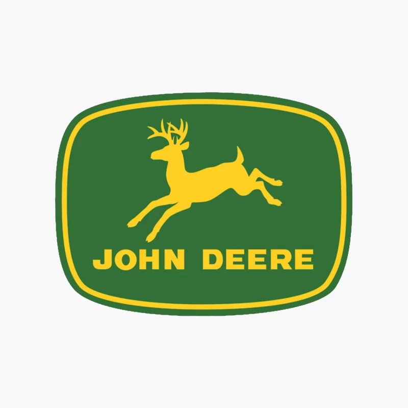 John Deere Classic Green and Yellow Logo with Leaping Deer Cotton Tote Bag