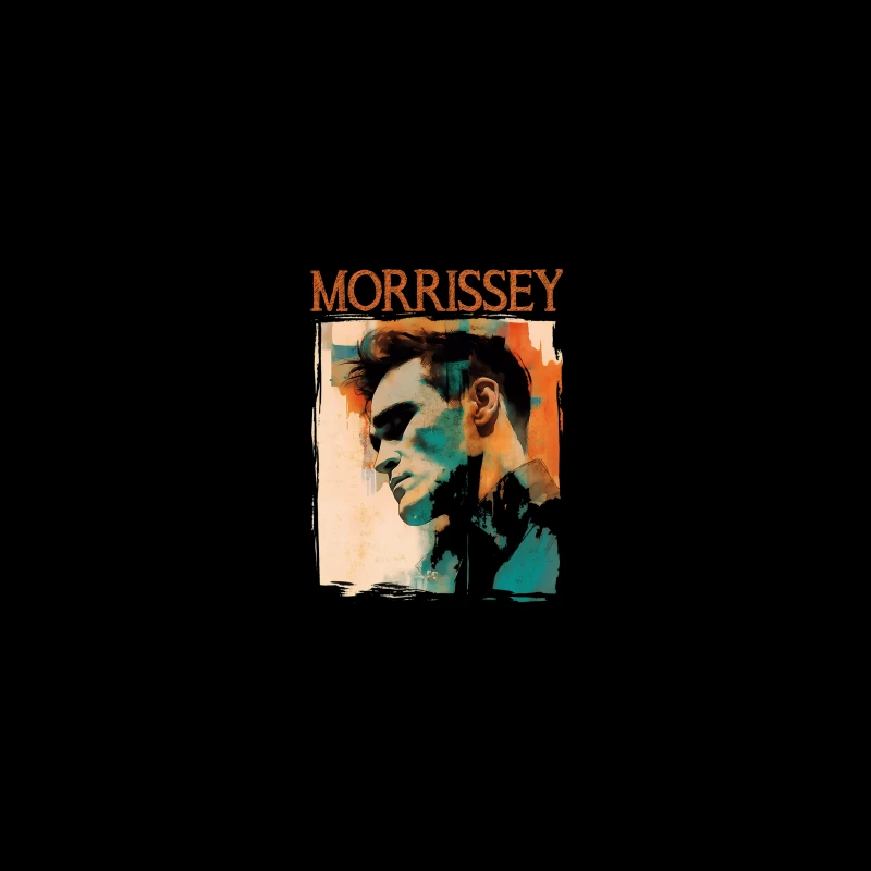 Artistic Watercolor Portrait with Morrissey Typography Desk Mat