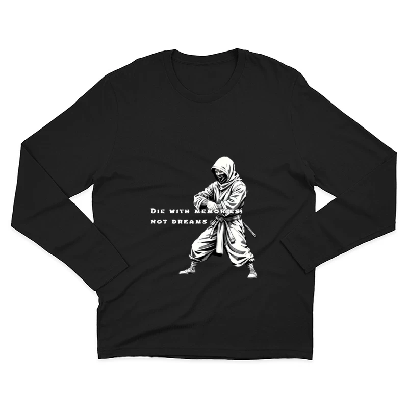 Artistic Ninja Warrior with Motivational Quote Male Long Sleeve T-Shirt