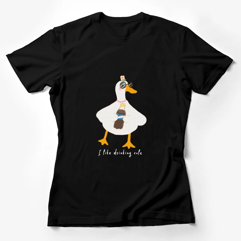 Lustige Ente mit Sonnenbrille und Cola Damen T-Shirt