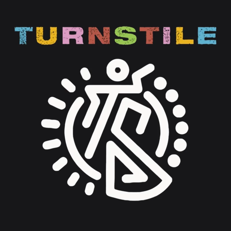 Colorful Turnstile Logo Design with Geometric Pattern Male Pullover Hoodie