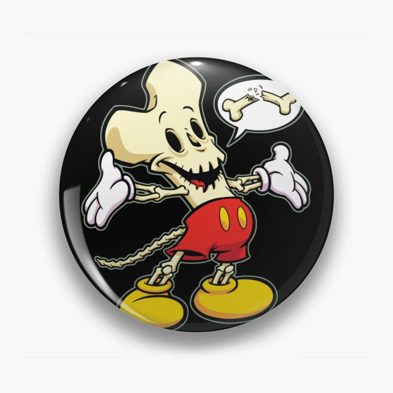 Cartoon Skeleton Character Pin