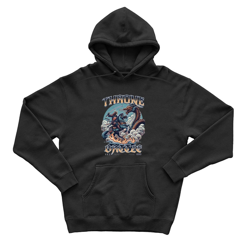 Samurai auf Pferd gegen Drachen im Kampf Herren Pullover Hoodie