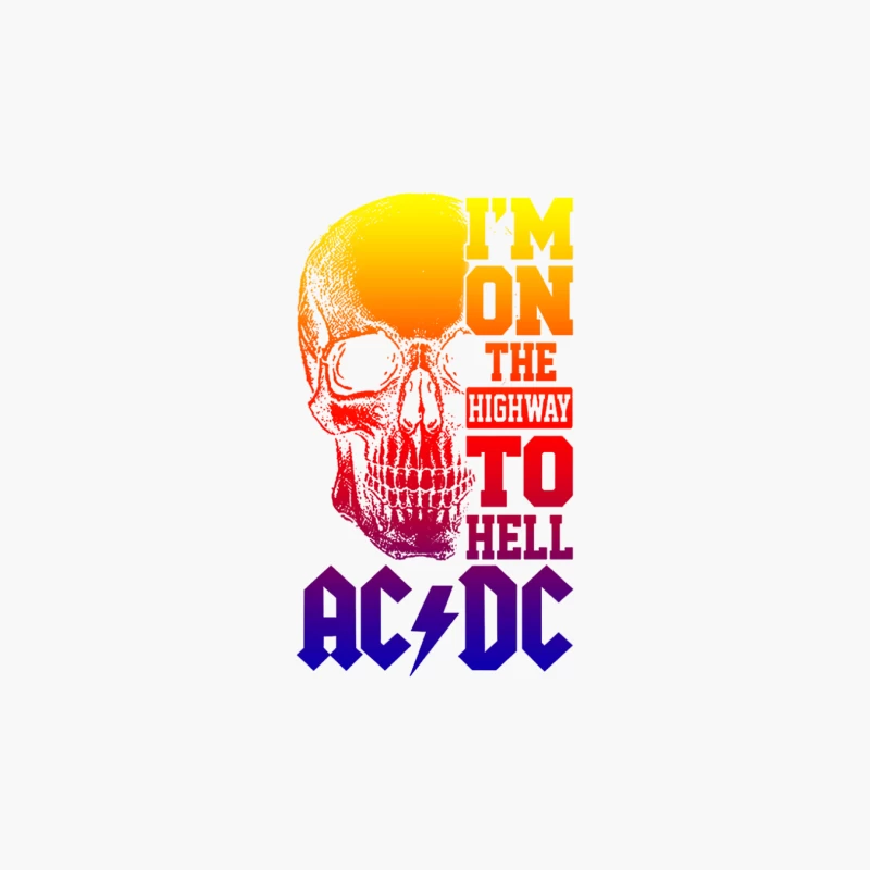 AC/DC Highway to Hell Vintage Rock Skull Design Cotton Tote Bag