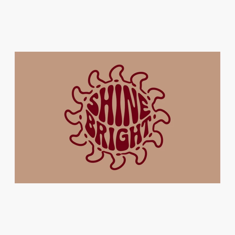 Retro Burgundy Sun Typography with Shine Bright Motivational Message Travel Mug