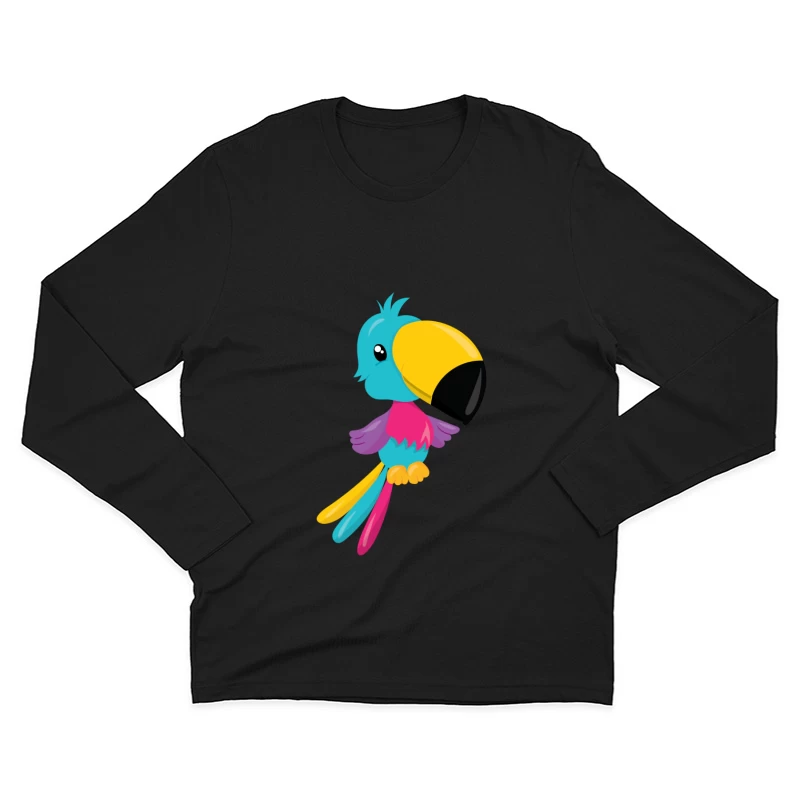 Perroquet coloré avec un grand bec Homme Manches Longues T-Shirt