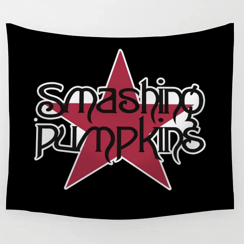 Smashing Pumpkins Alternative Rock Band Logo with Red Star Tapestry