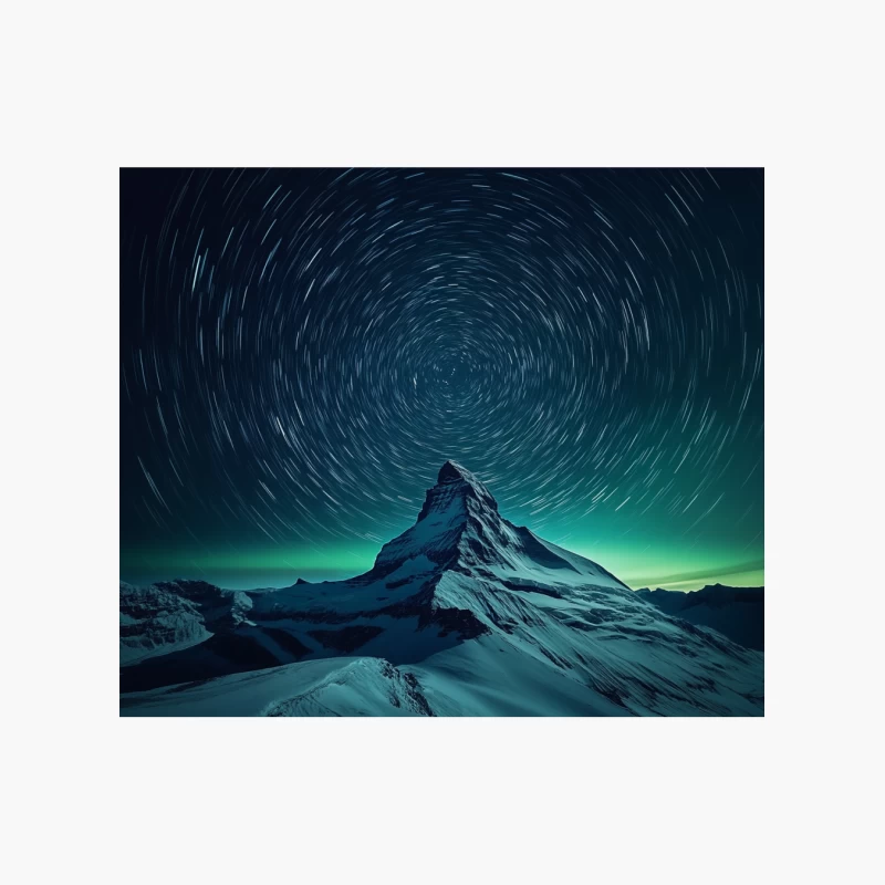 Celestial Dance over Snowy Mountain Peak Cotton Tote Bag
