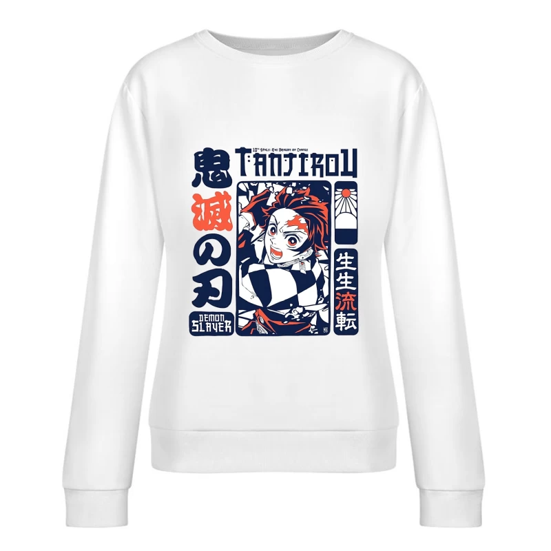 Demon Slayer Tanjiro Design Damen Pullover Sweatshirt