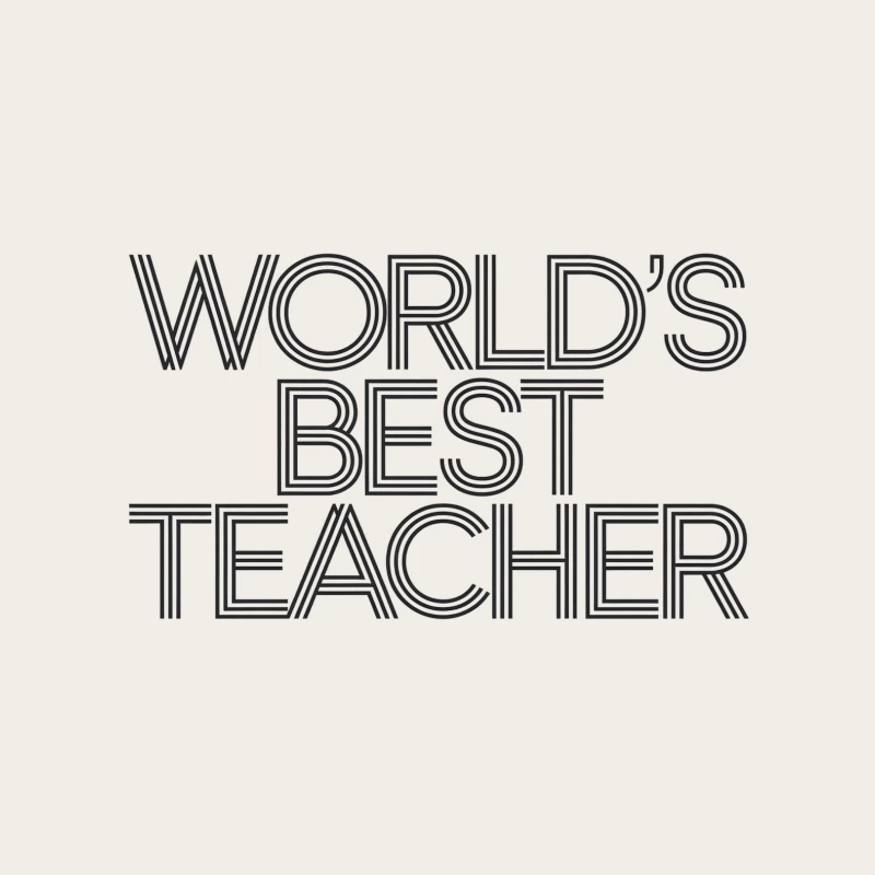 World's Best Teacher Typography: Line Art Design for Teacher Appreciation Bucket Hat