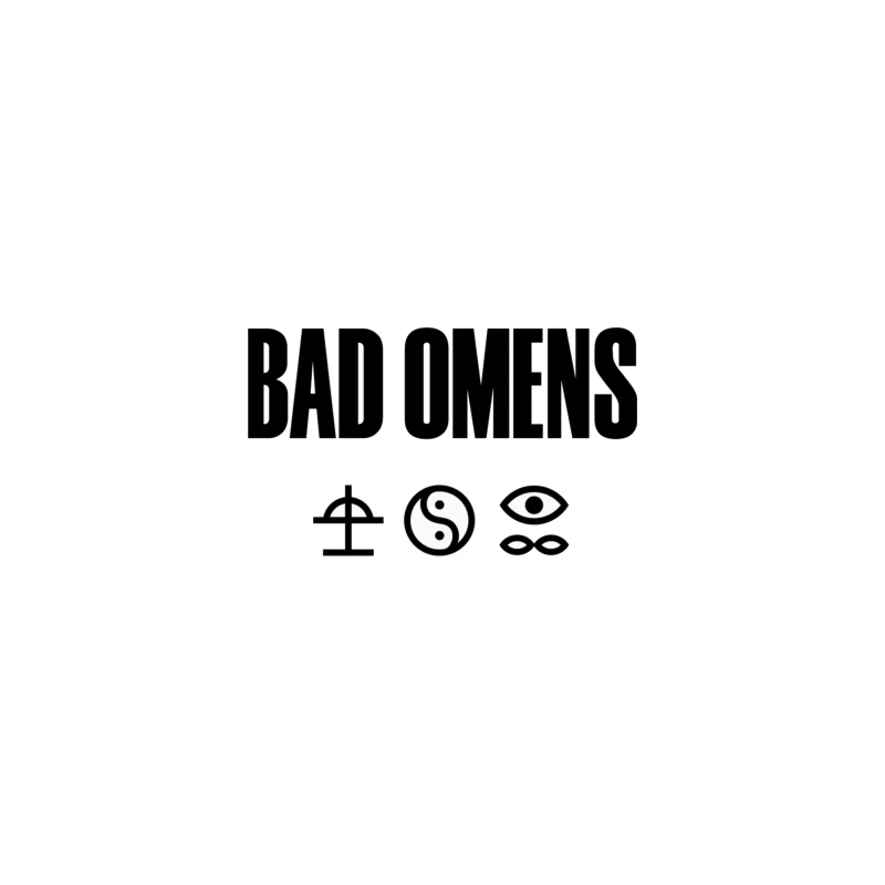 Bad Omens Band Logo with Mystical Symbols in Black and White Coffee Mug