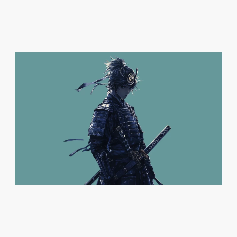 Futuristic Samurai Warrior with Headphones Travel Mug