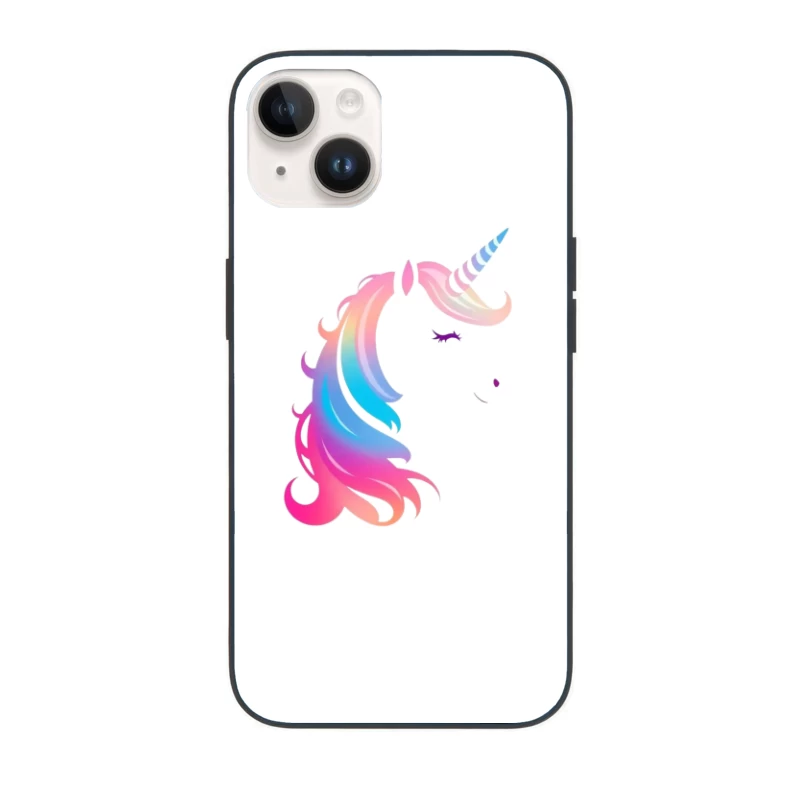 Rainbow Pastel Unicorn Silhouette iPhone Case