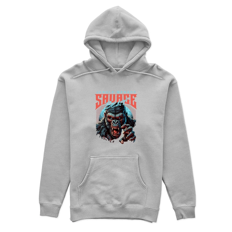 Savage Jungle Gorilla Monster Retro Art Design Female Pullover Hoodie