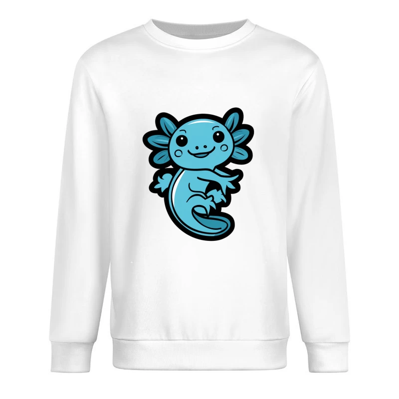 Illustrazione di un axolotl felice in stile cartone animato Felpa pullover Uomo