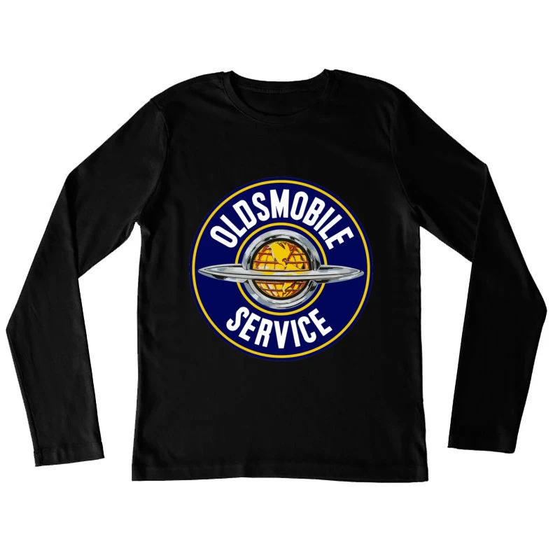 Vintage Oldsmobile Service Station Logo with Globe Design Female Long Sleeve T-Shirt