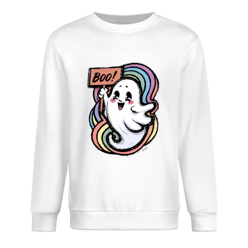 Dessin animé de fantôme joyeux pour Halloween Homme Sweat-shirt à enfiler
