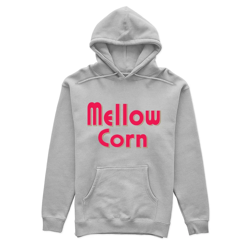 Retro Pink "Mellow Corn" Typography Logo Design Female Pullover Hoodie