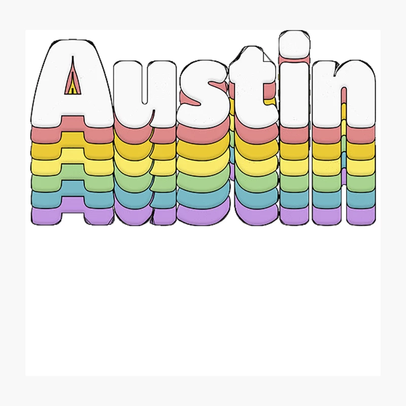 Austin, Texas  Retro Typography Design Throw Pillow
