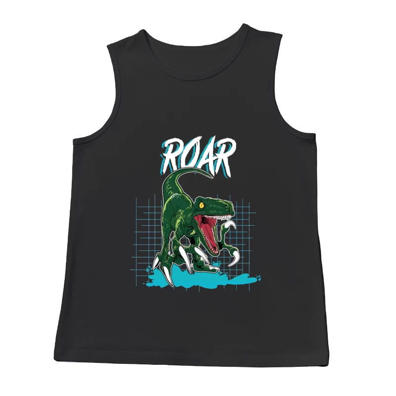 Velociraptor Roar: Neo-Retro Power Male Tank Top