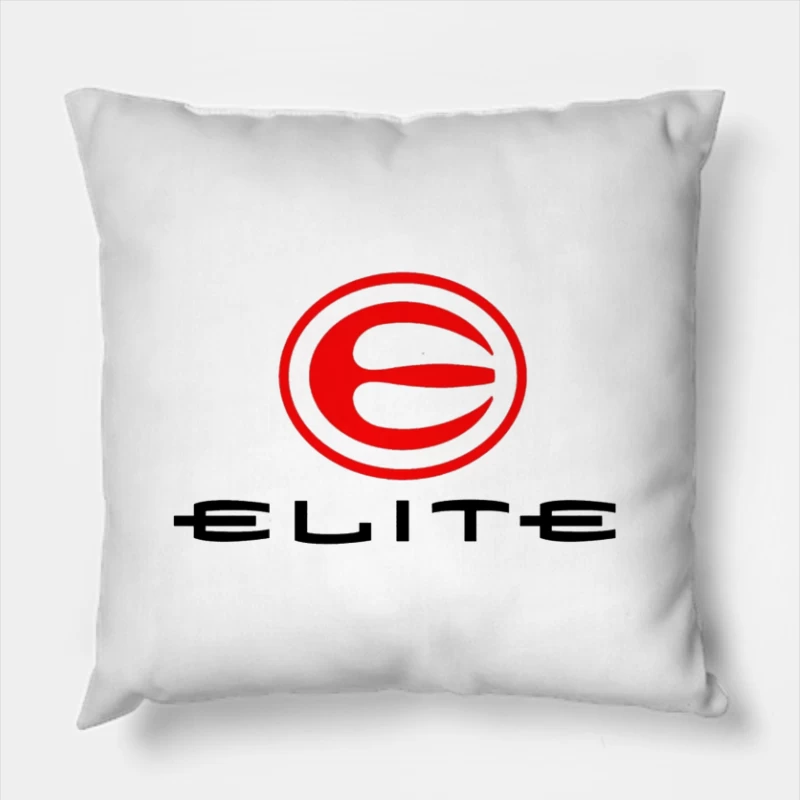 Elite Sports Brand Red and White Minimal Logo Throw Pillow