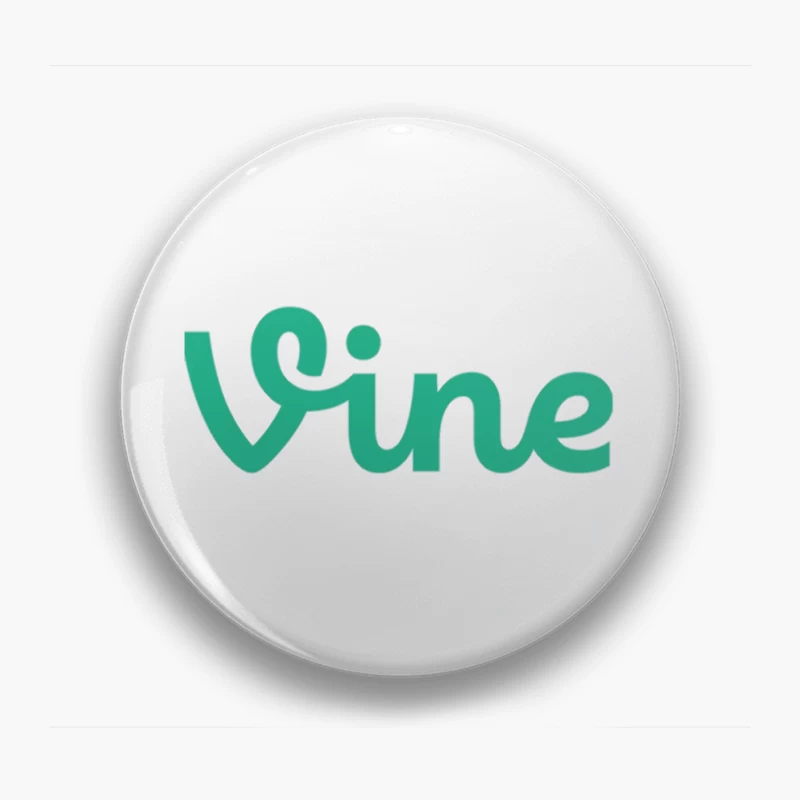 Vine Social Media Platform Green Logo Pin