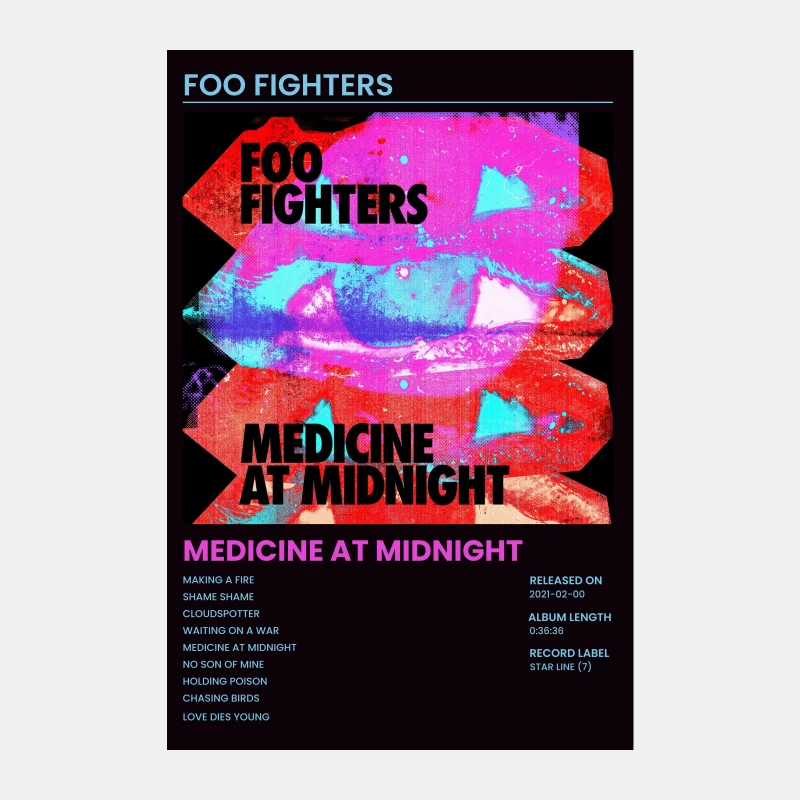 Foo Fighters' Psychedelic Album Cover for Medicine at Midnight Male Tank Top