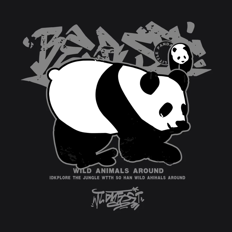 Panda-Graffiti: Wilde Tiere im Dschungel Herren Pullover Hoodie