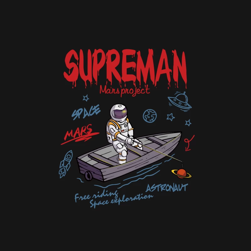 Astronaut angelt auf Mars Damen T-Shirt
