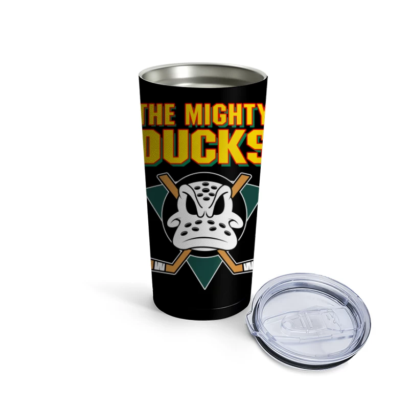 Mighty Ducks Hockey Team Cartoon Logo Travel Mug