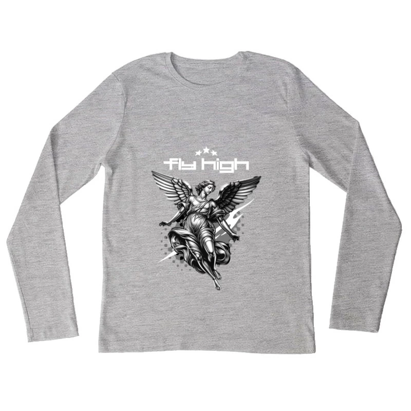 Engelmotiv mit Flügeln Damen Langarm T-Shirt