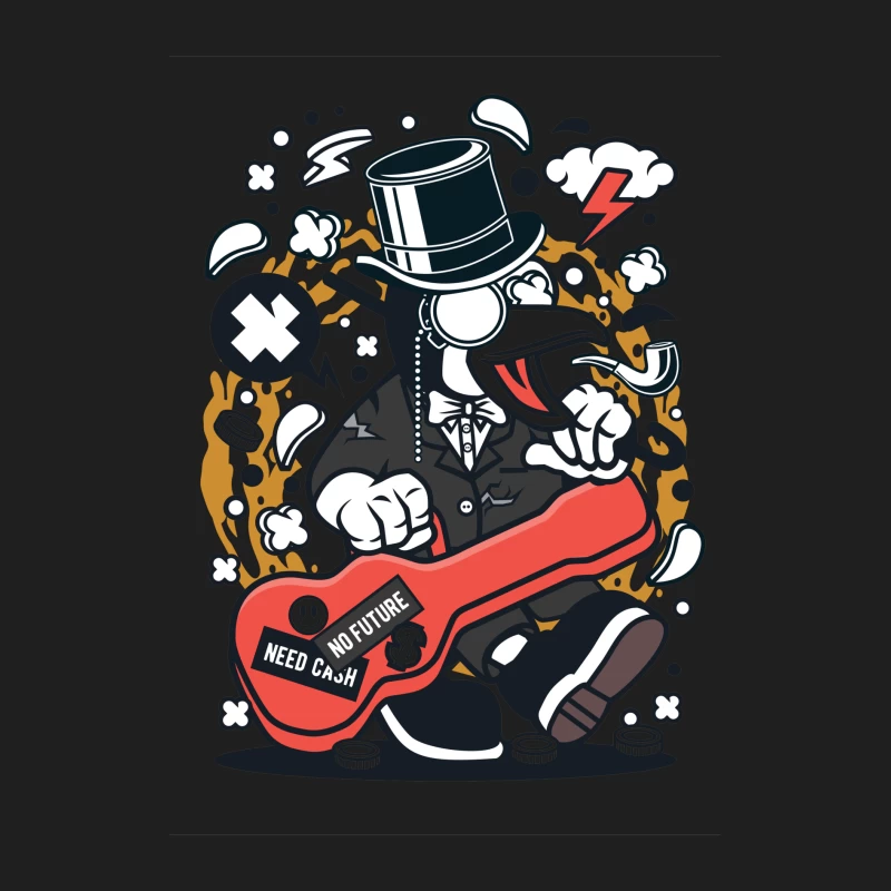 Pingouin rockeur avec étui de guitare Homme Débardeur