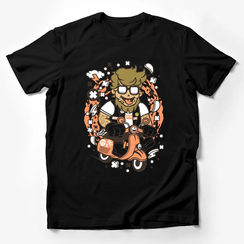 Motard caricatural sur scooter Homme T-Shirt