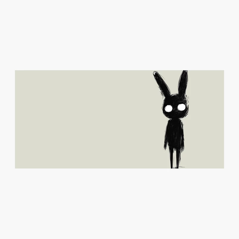 Dark Minimalist Creepy Rabbit Sketch Coffee Mug