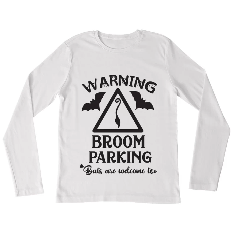 Panneau de stationnement de balai avec chauves-souris Femme Manches Longues T-Shirt